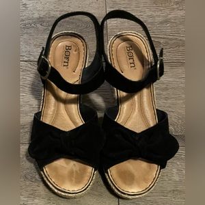 Born Black Wedge Sandals